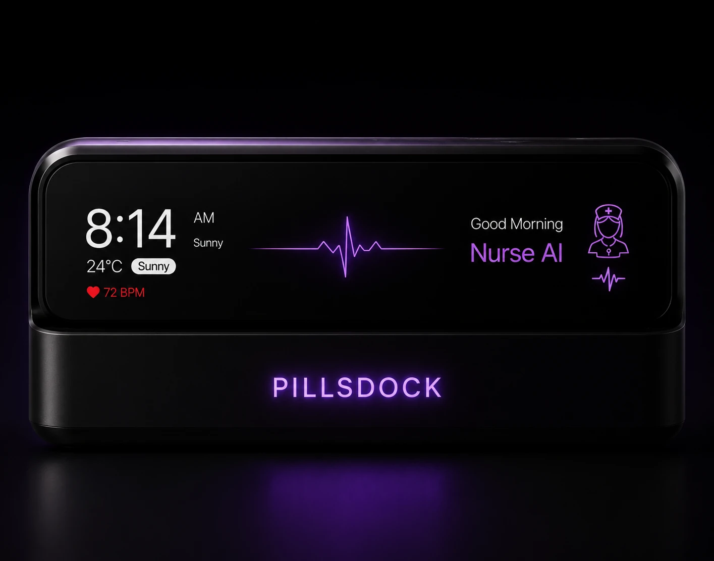 PillsDock voice assistant interface for guided medication reminders