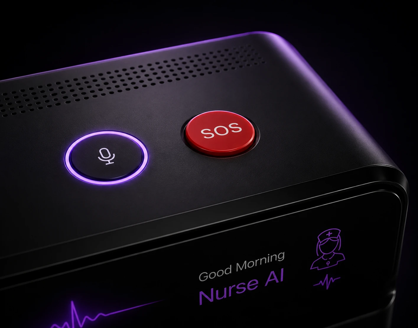 Dedicated SOS support button on the PillsDock smart medication organizer